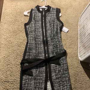 Black and white speckled dress